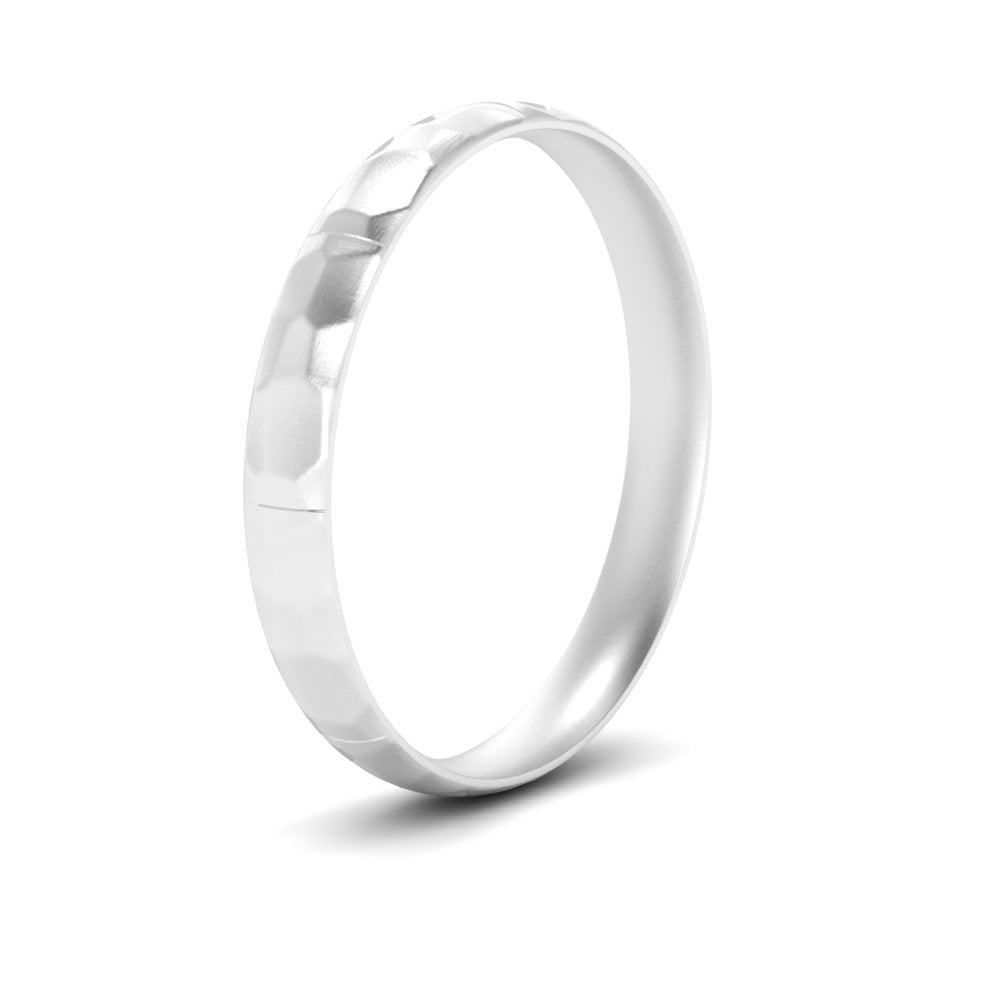 Mens Hammered Comfort Fit Wedding Band