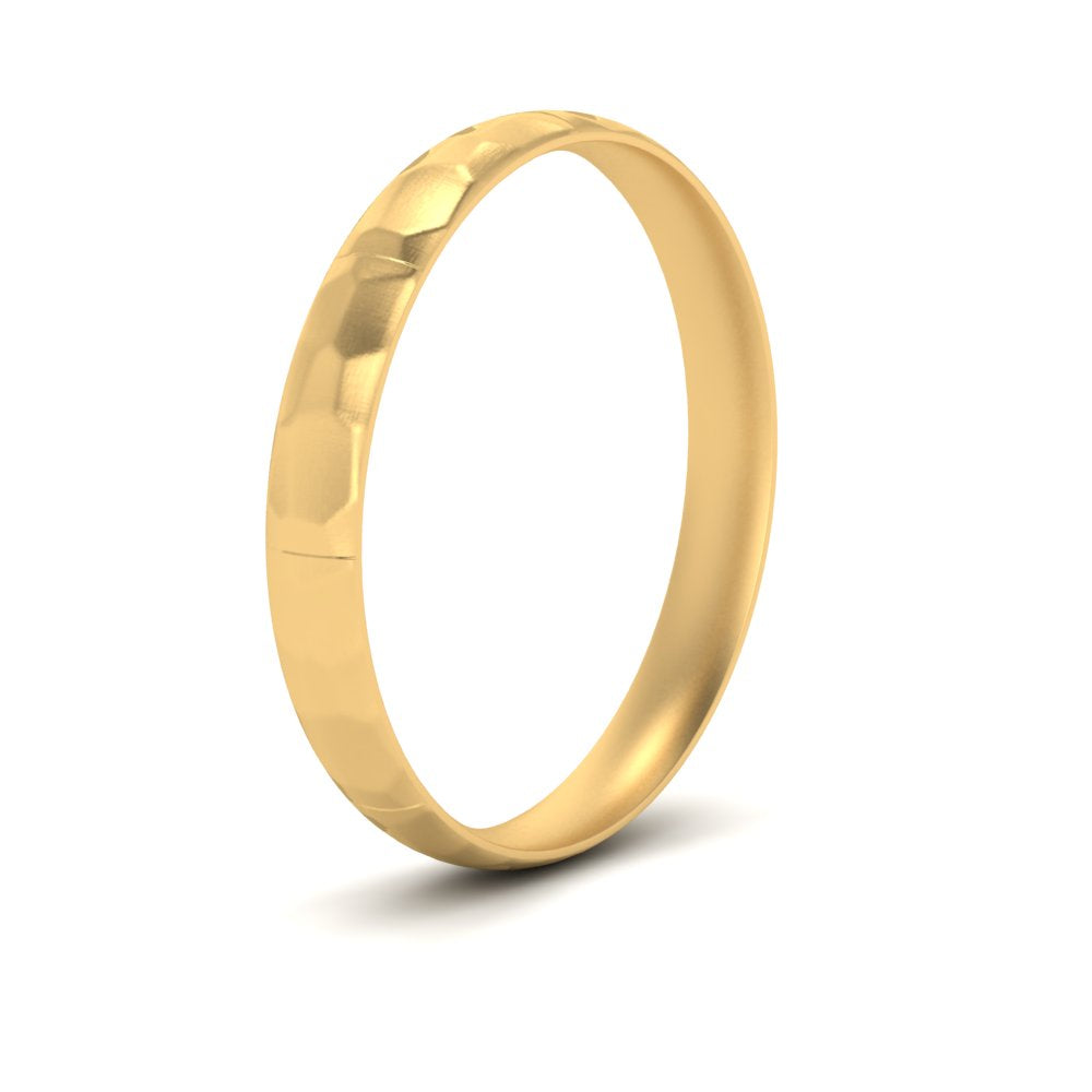 Mens Hammered Comfort Fit Wedding Band