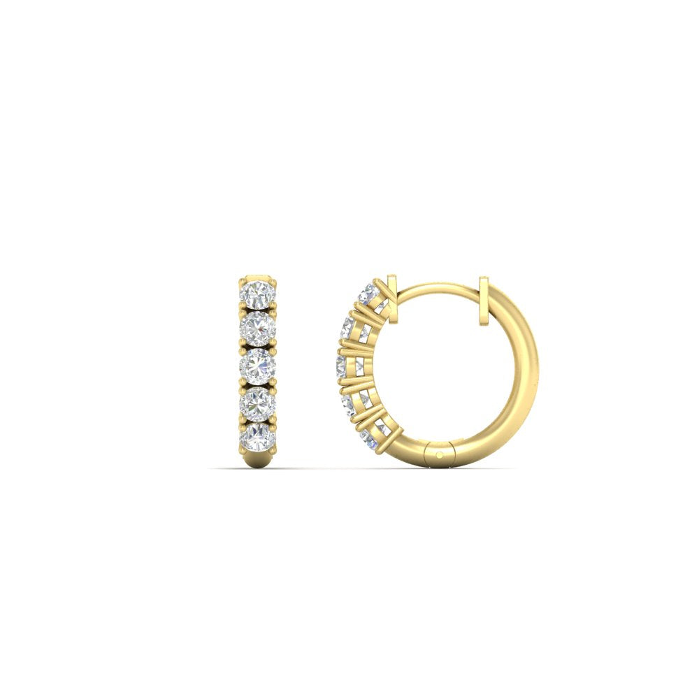1/2 Carat Stunning Five Stone Huggie Hoops Earrings