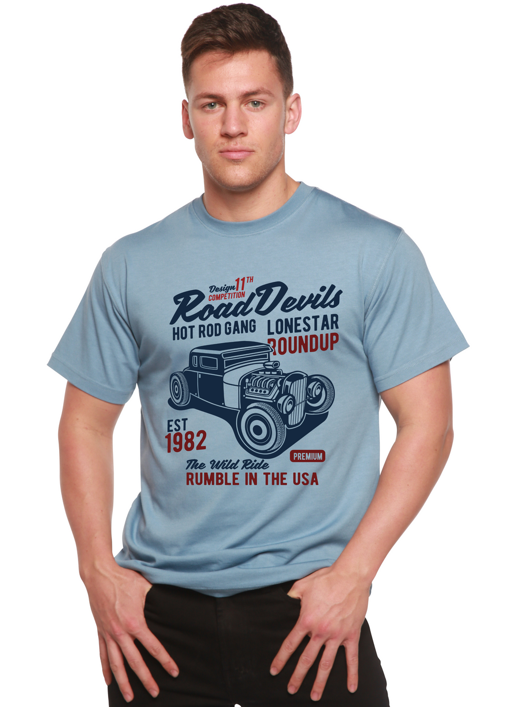 Road Devils Spun Bamboo® Men's Bamboo Viscose/Organic Cotton Short Sleeve Graphic T-Shirt Spun Bamboo