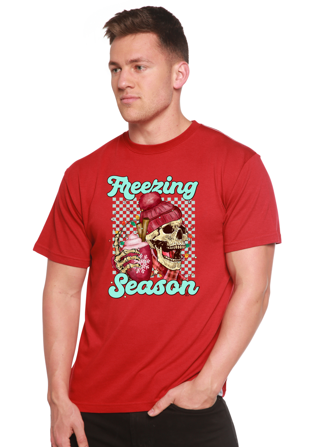 Freezing Season Unisex Bamboo Viscose/Organic Cotton Short Sleeve Graphic T-Shirt Spun Bamboo
