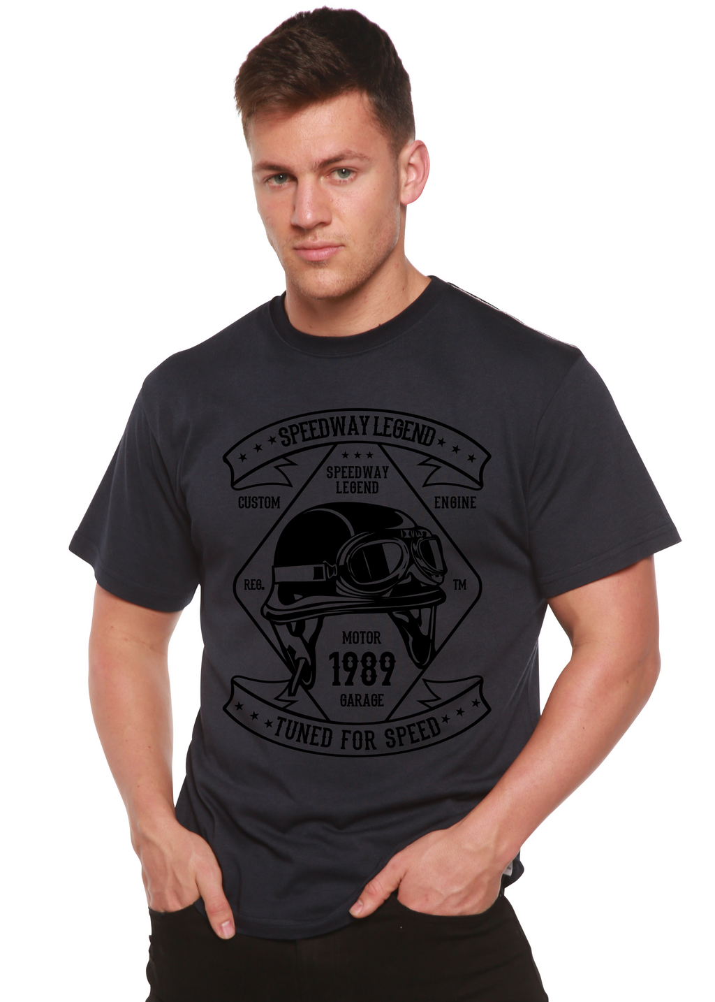 Speedway Legend Spun Bamboo® Men's Bamboo Viscose/Organic Cotton Short Sleeve Graphic T-Shirt Spun Bamboo