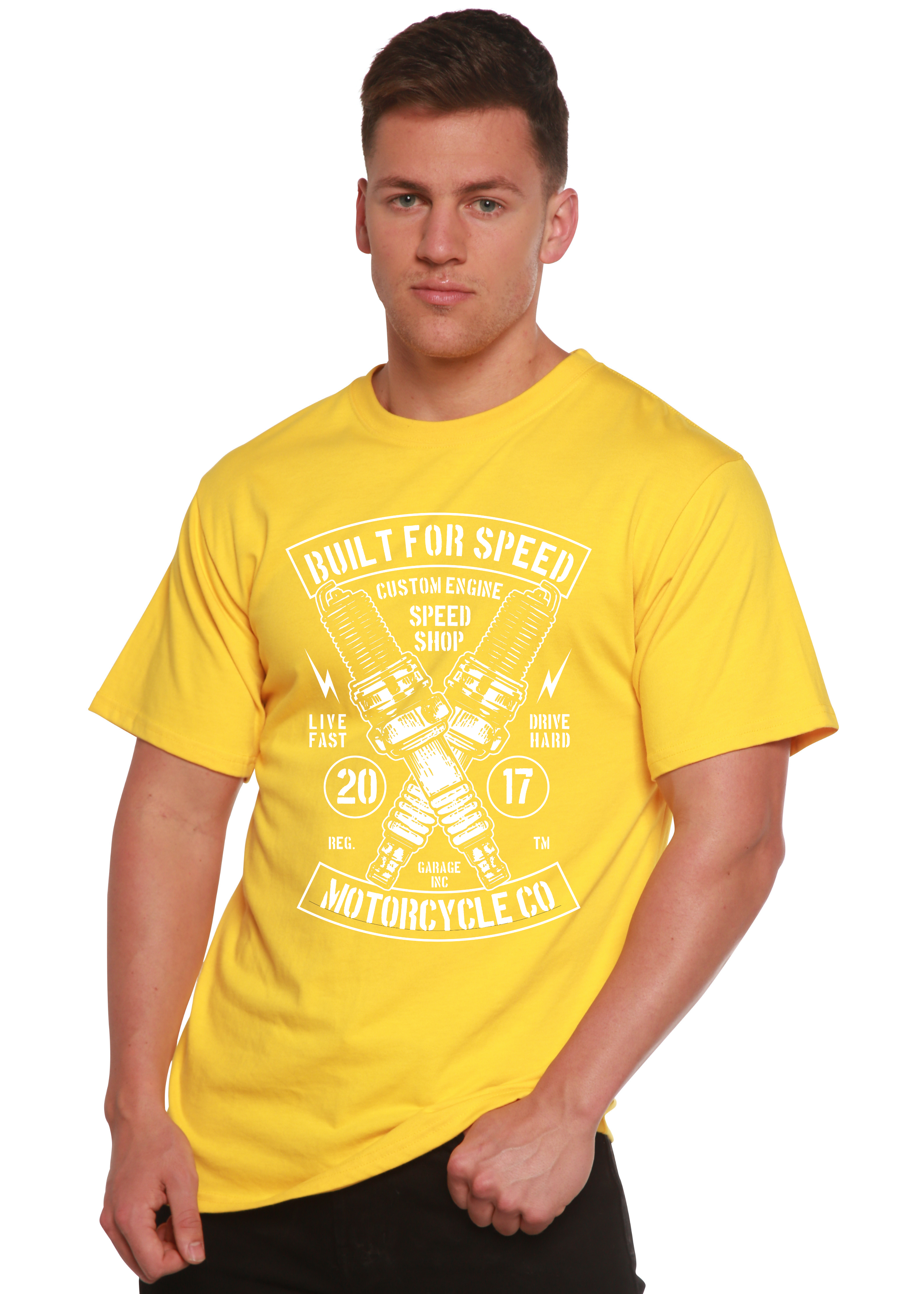 Built For Speed Men's Bamboo Viscose/Organic Cotton Short Sleeve Graphic T-Shirt Spun Bamboo