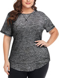 2026 Plus Size Women's Summer Sports Short Sleeve Breathable T Shirt Yoga & Fitness Quick Dry Cationic Top Social Buzz eSIMs