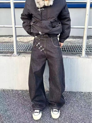 American-style Streetwear Retro Machete Jeans
