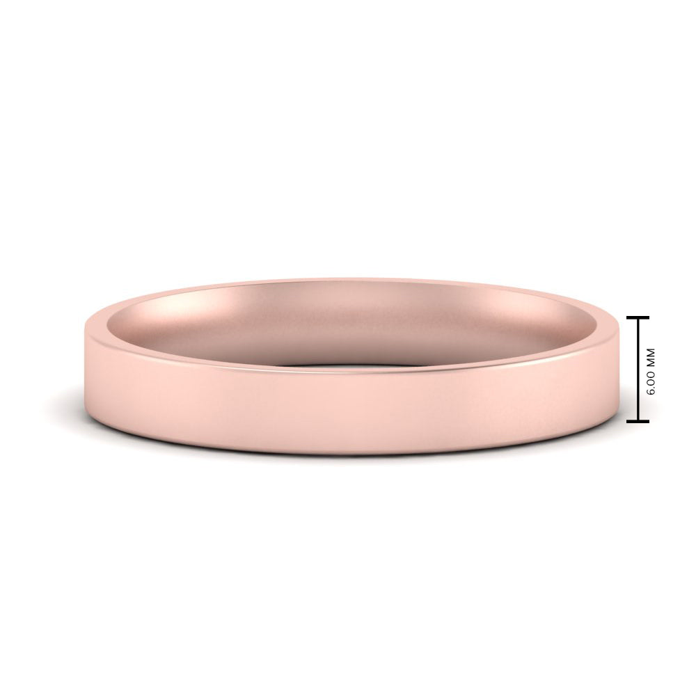 Comfort Fit Flat 4 mm Mens Wedding Band