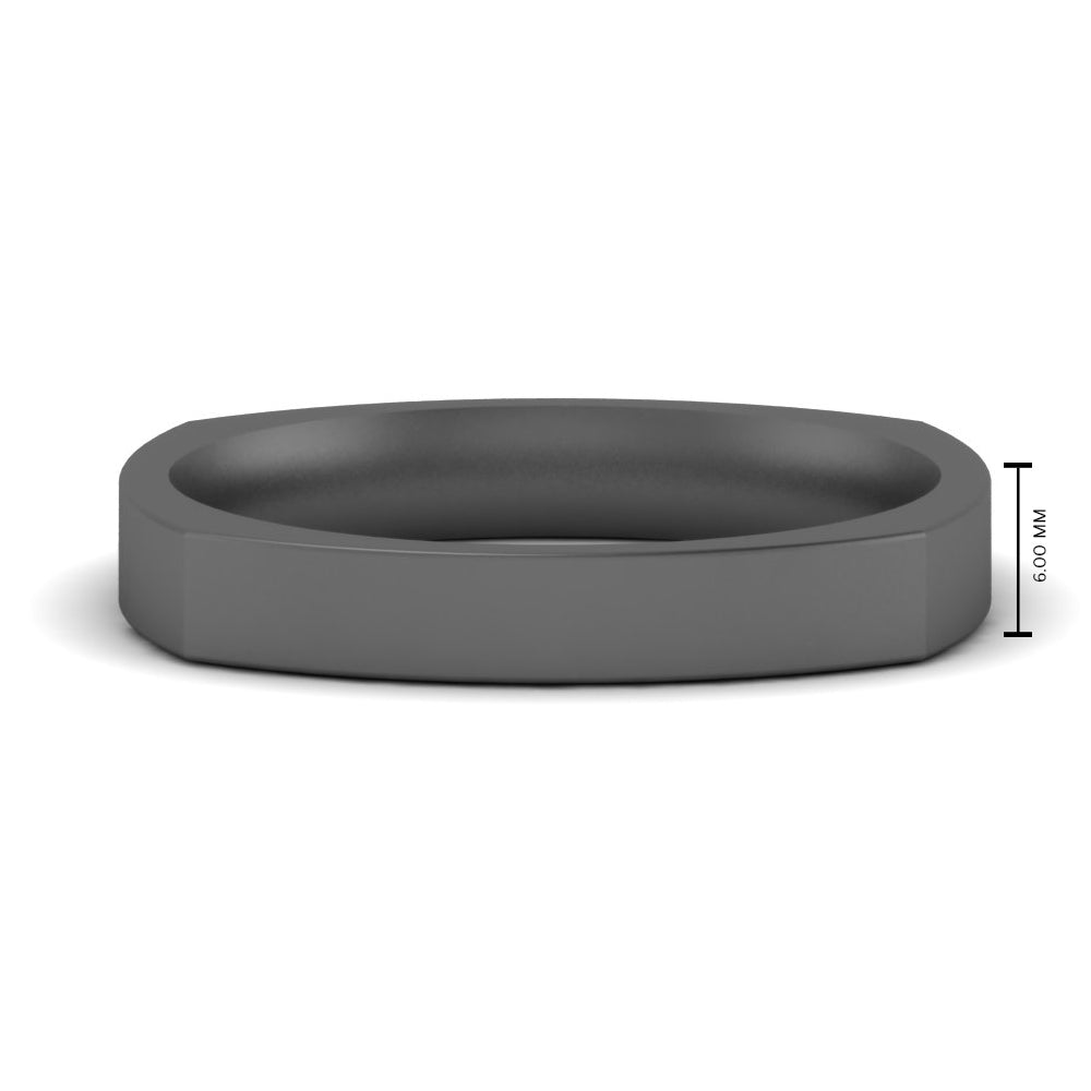 Square Comfort Fit Mens Wedding Band
