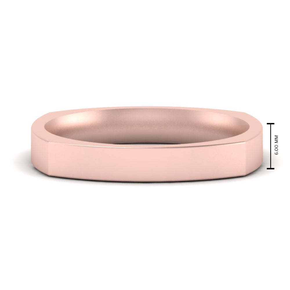 Square Comfort Fit Mens Wedding Band