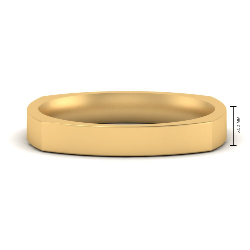 Square Comfort Fit Mens Wedding Band