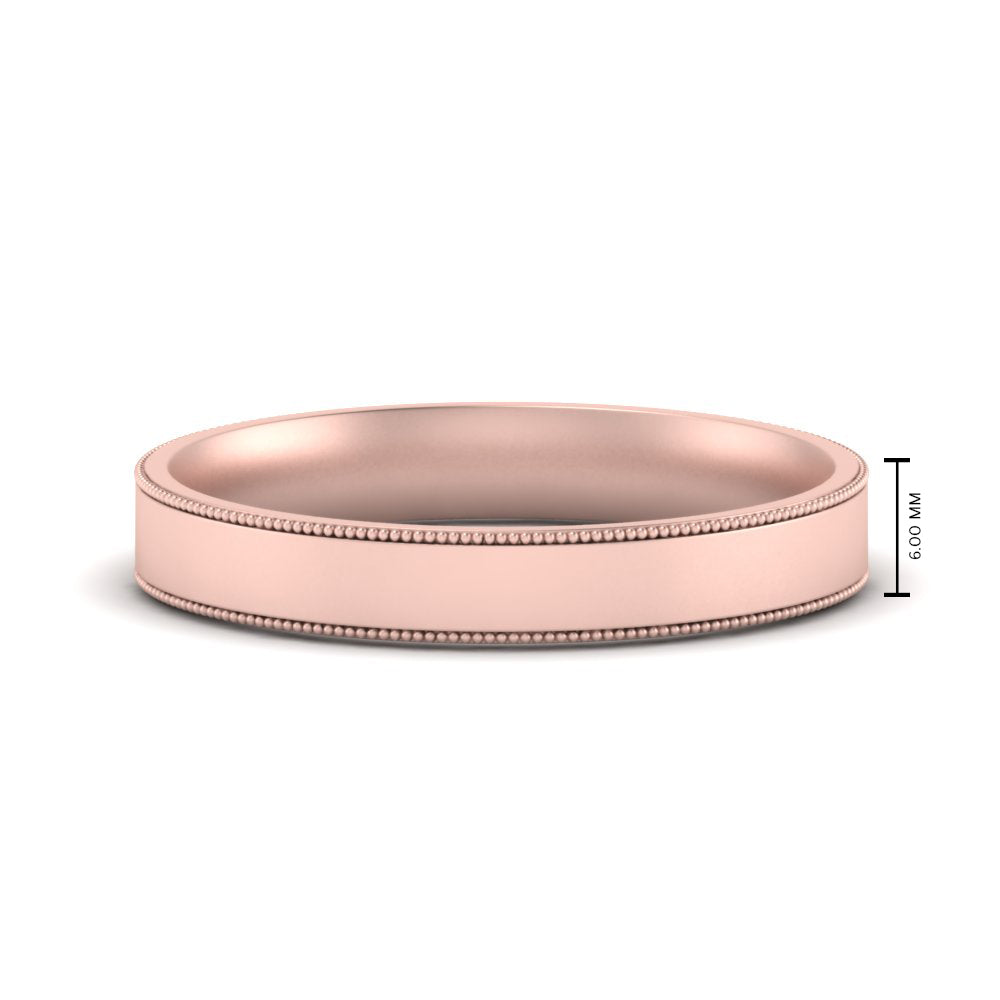 Stepped Edge Comfort Fit Flat Mens Band