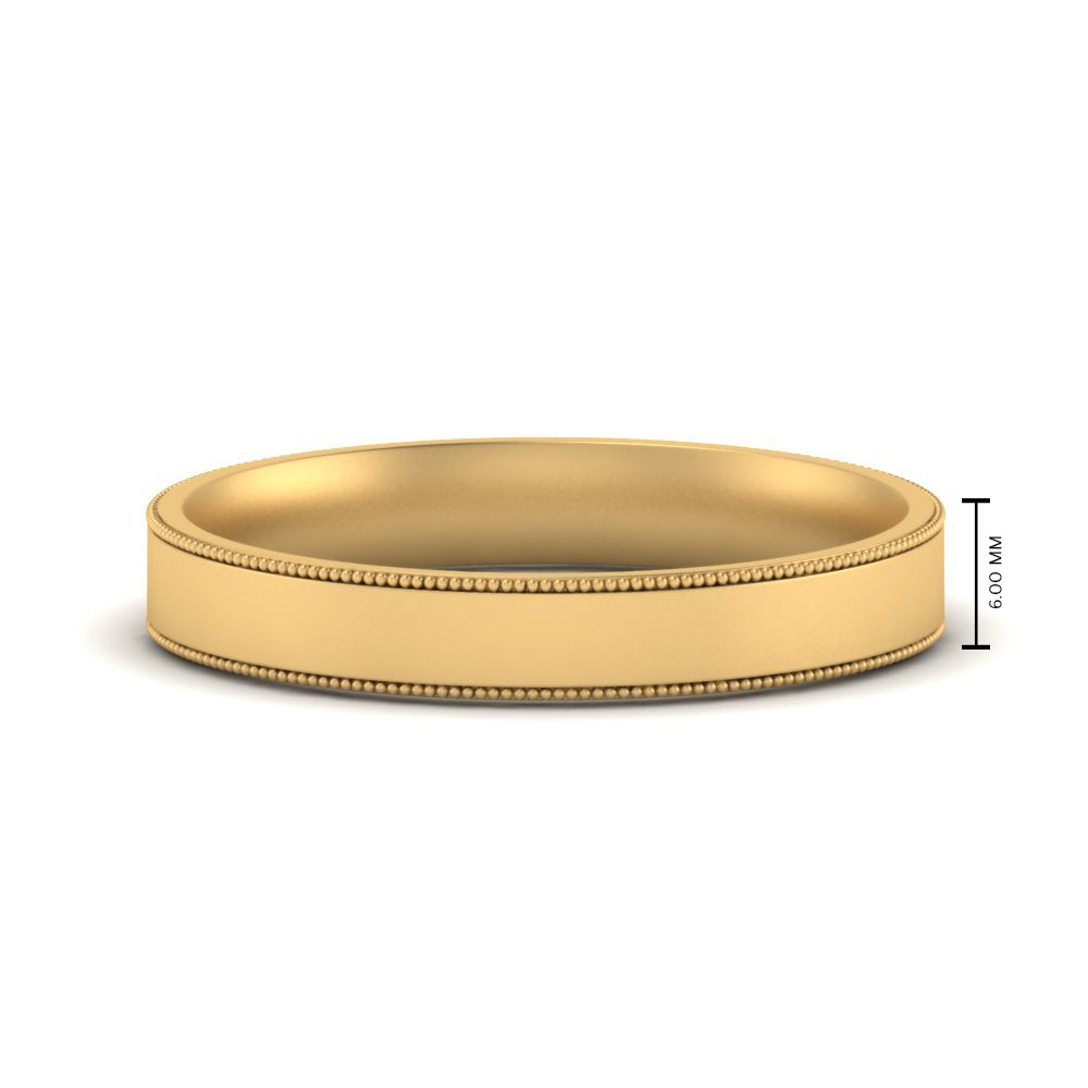 Stepped Edge Comfort Fit Flat Mens Band
