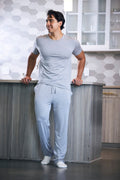 Men's Soft Bamboo Lounge Pajama Set - Short Sleeve Top & Pants Spun Bamboo
