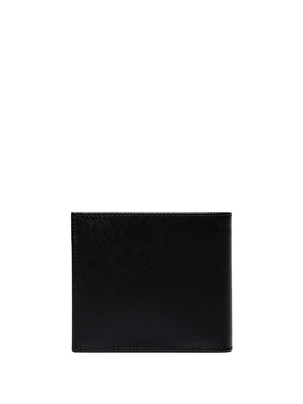 Prada Men Portafoglio Bi-Fold Con Portamonete In Pelle Saffiano