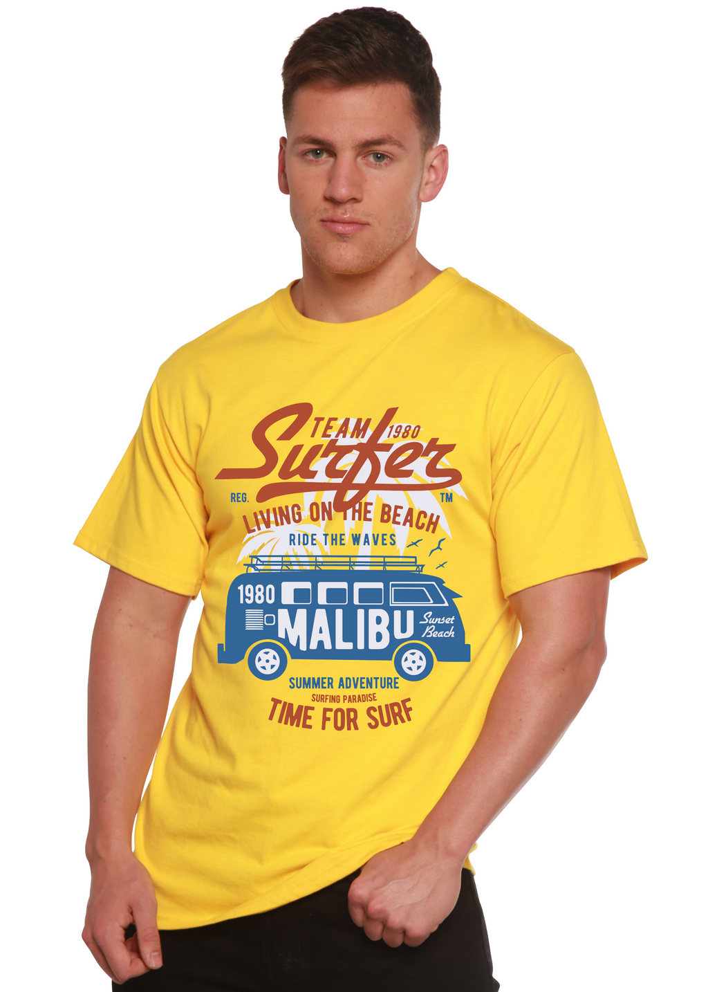Team Surfer Spun Bamboo® Men's Bamboo Viscose/Organic Cotton Short Sleeve Graphic T-Shirt Spun Bamboo