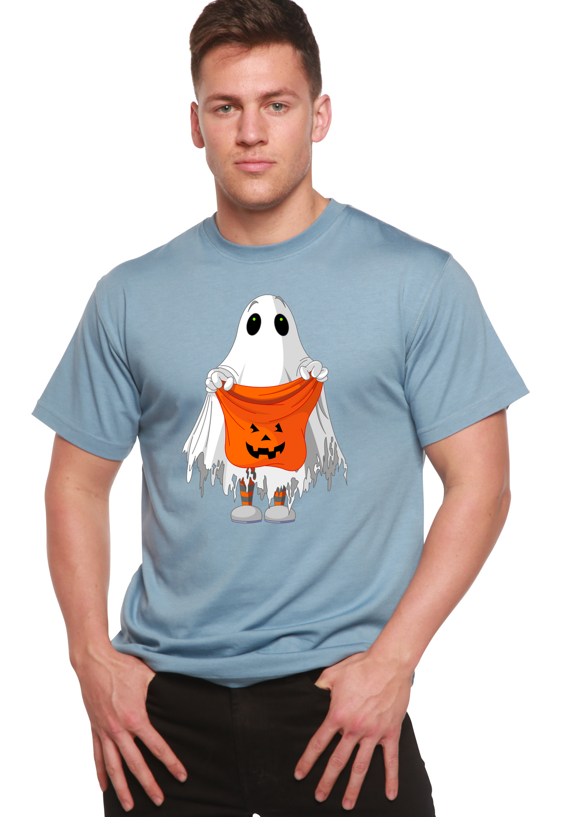 Boo Halloween Men's Bamboo Viscose/Organic Cotton Short Sleeve Graphic T-Shirt Spun Bamboo