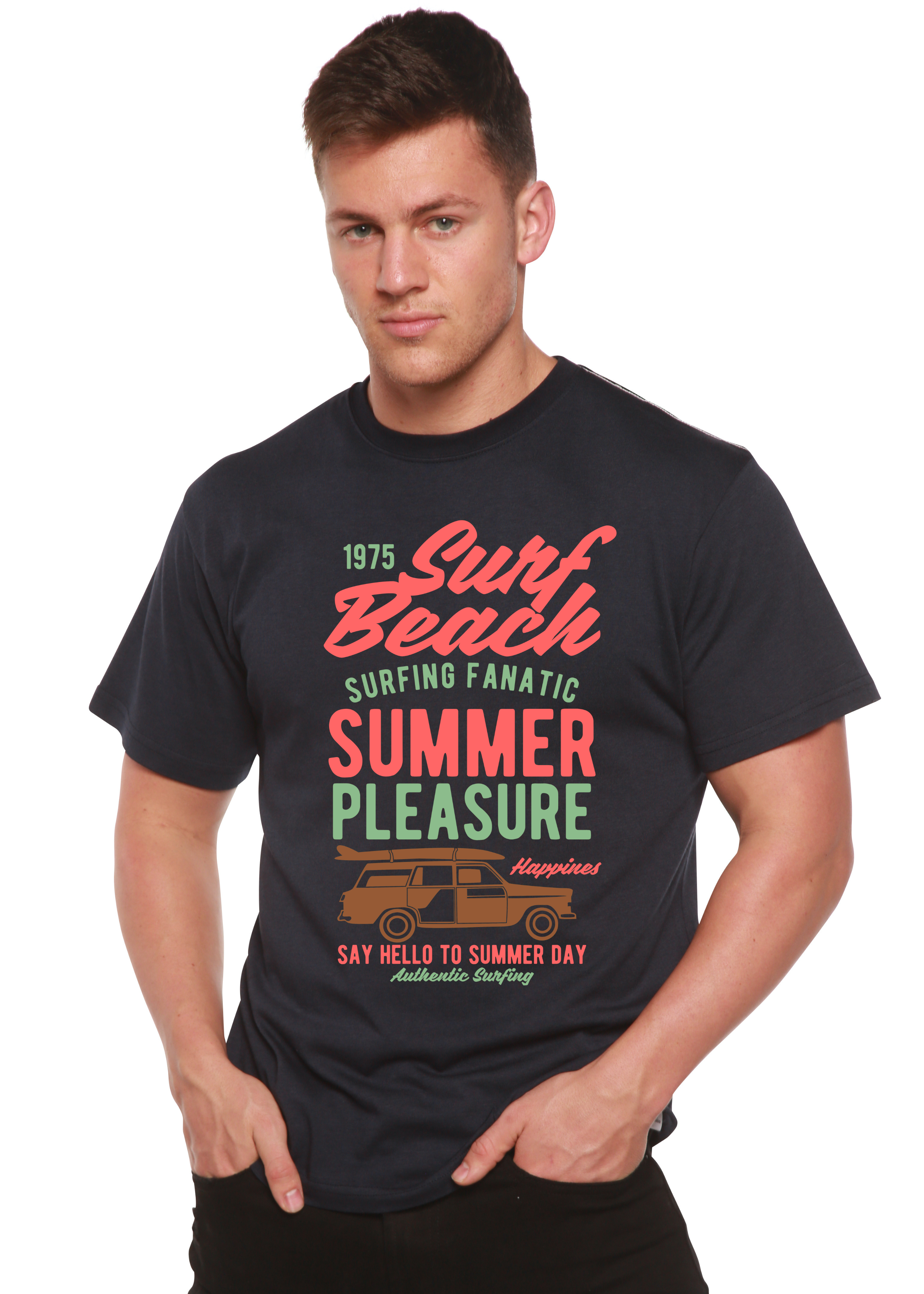 Surf Beach Spun Bamboo® Men's Bamboo Viscose/Organic Cotton Short Sleeve Graphic T-Shirt Spun Bamboo