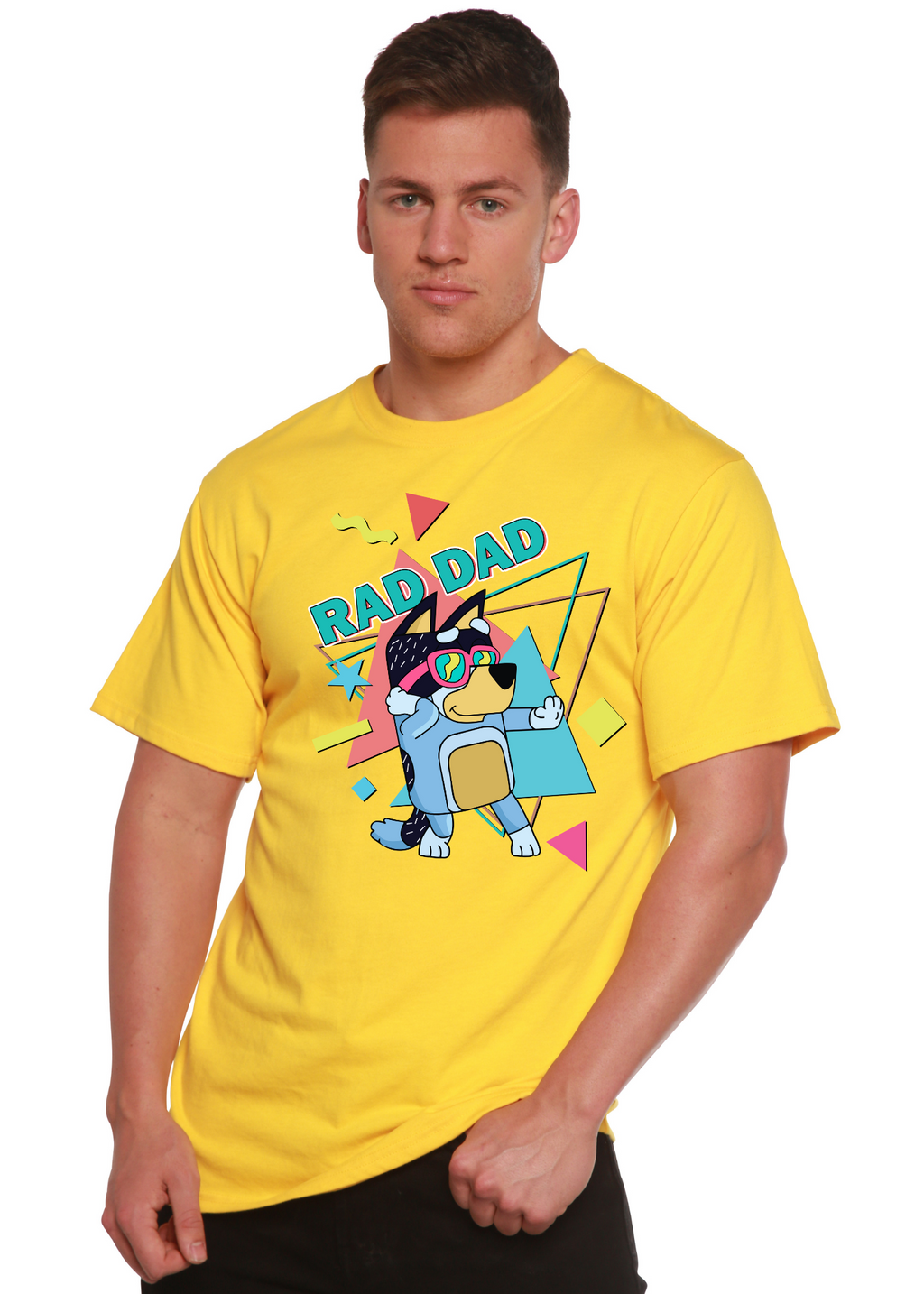 Rad Dad Bluey Men's Bamboo Short Sleeve Graphic T-Shirt Spun Bamboo