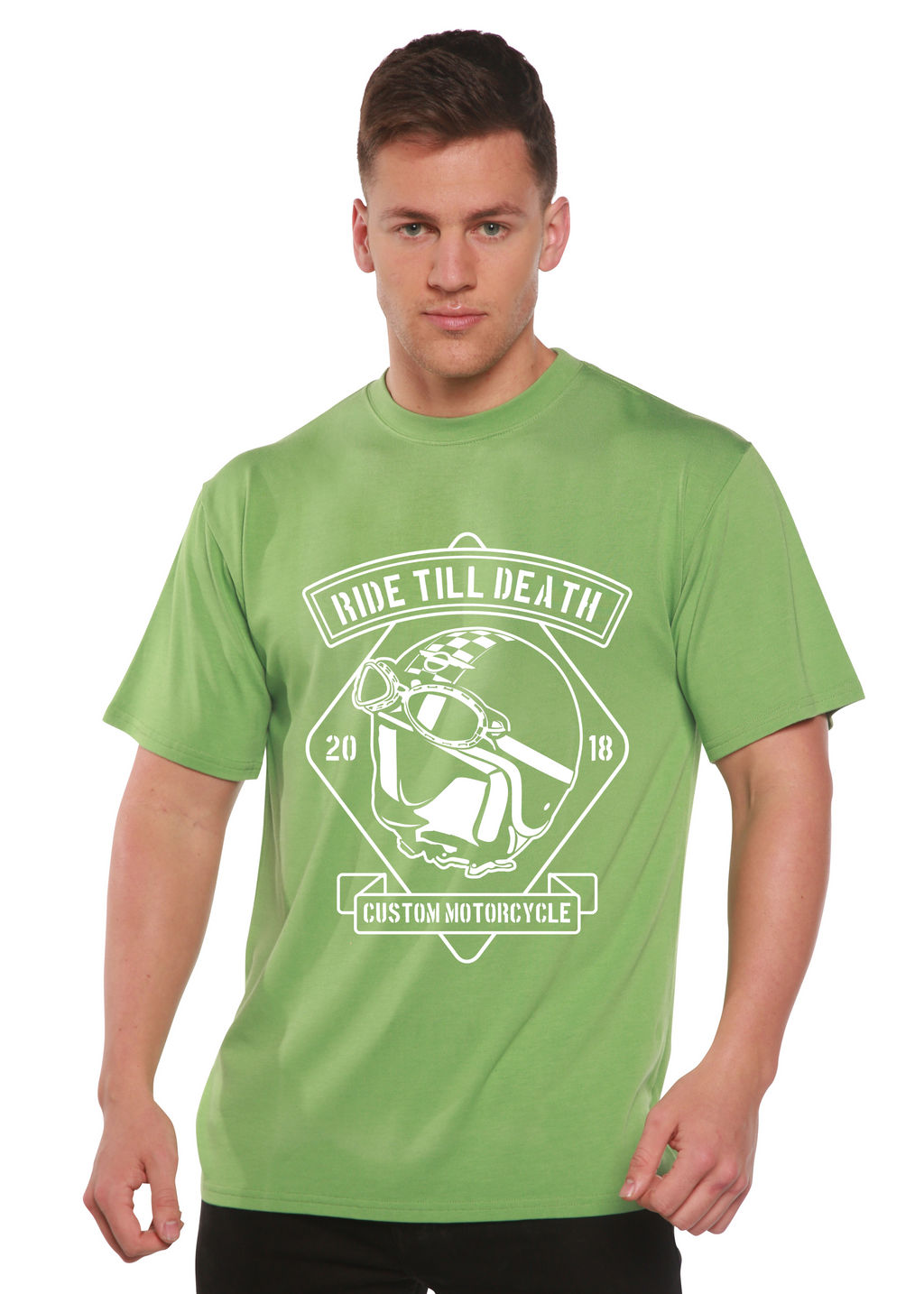 Ride Till Death Spun Bamboo® Men's Bamboo Viscose/Organic Cotton Short Sleeve Graphic T-Shirt Spun Bamboo