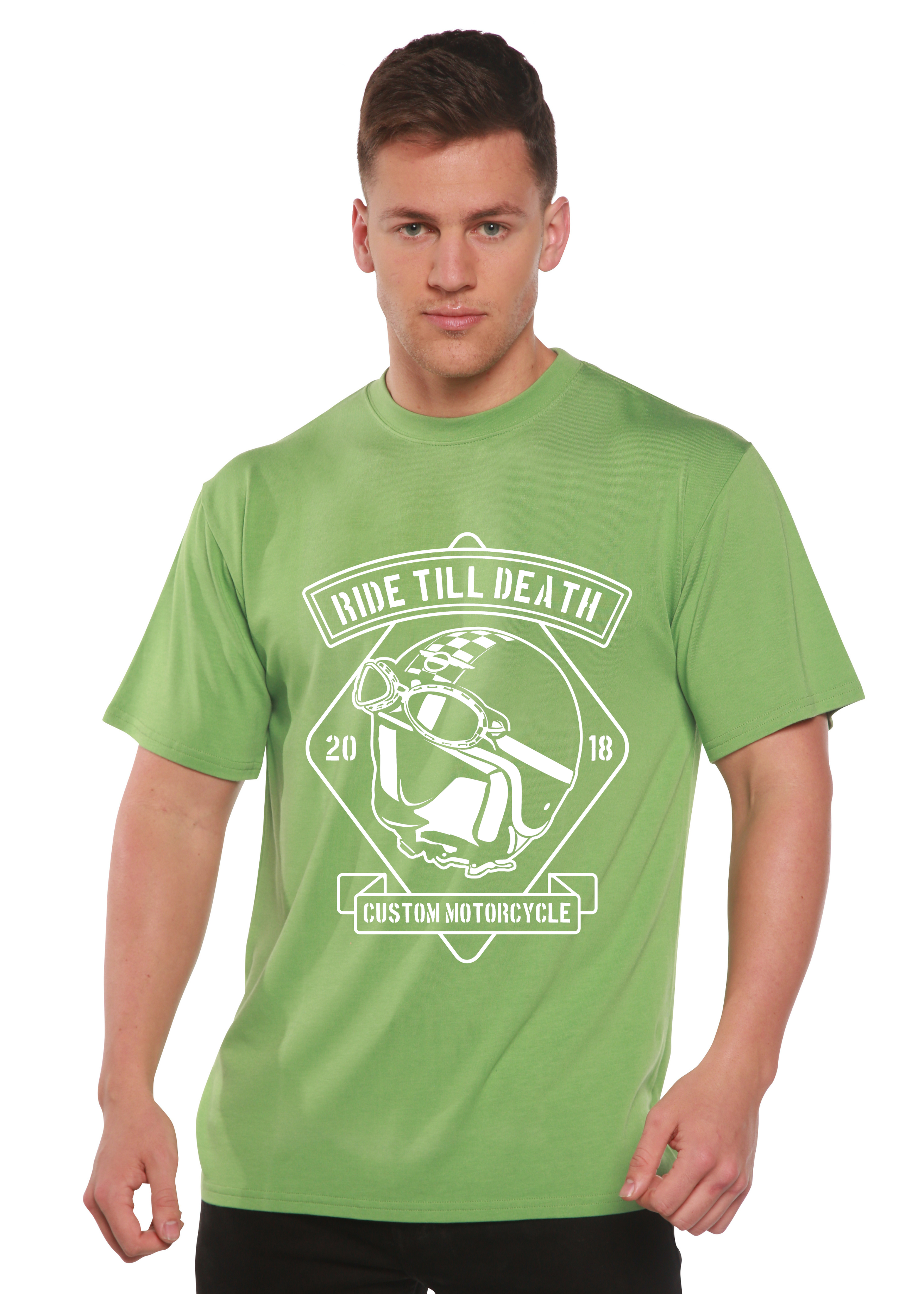 Ride Till Death Spun Bamboo® Men's Bamboo Viscose/Organic Cotton Short Sleeve Graphic T-Shirt Spun Bamboo