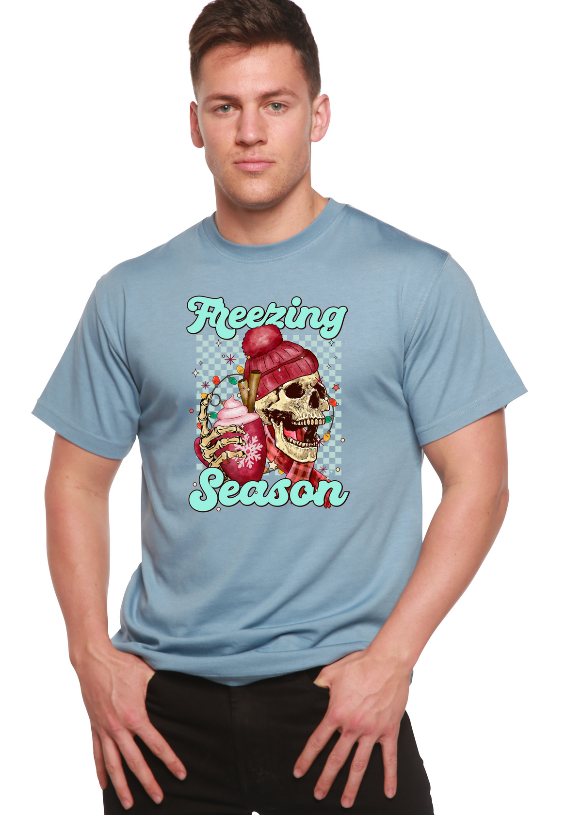 Freezing Season Unisex Bamboo Viscose/Organic Cotton Short Sleeve Graphic T-Shirt Spun Bamboo