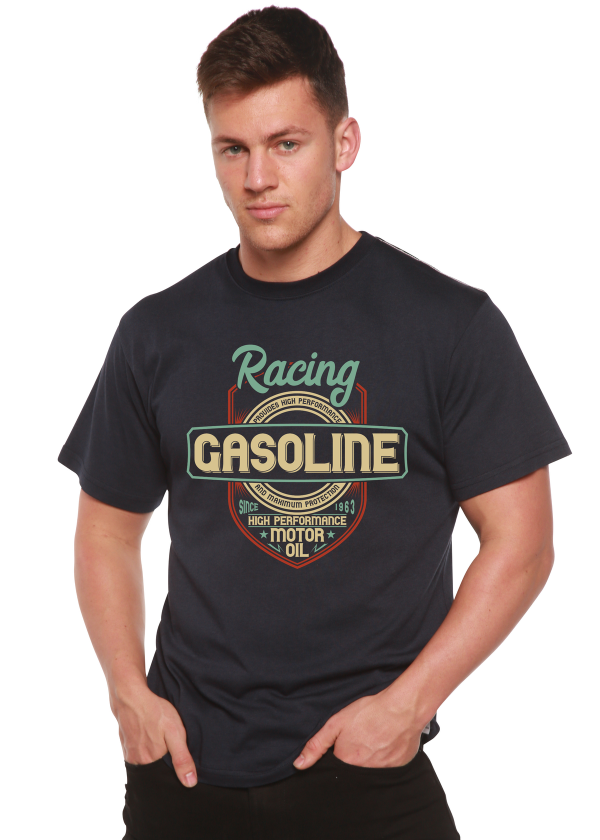 Racing Men's Bamboo Viscose/Organic Cotton Short Sleeve Graphic T-Shirt Spun Bamboo