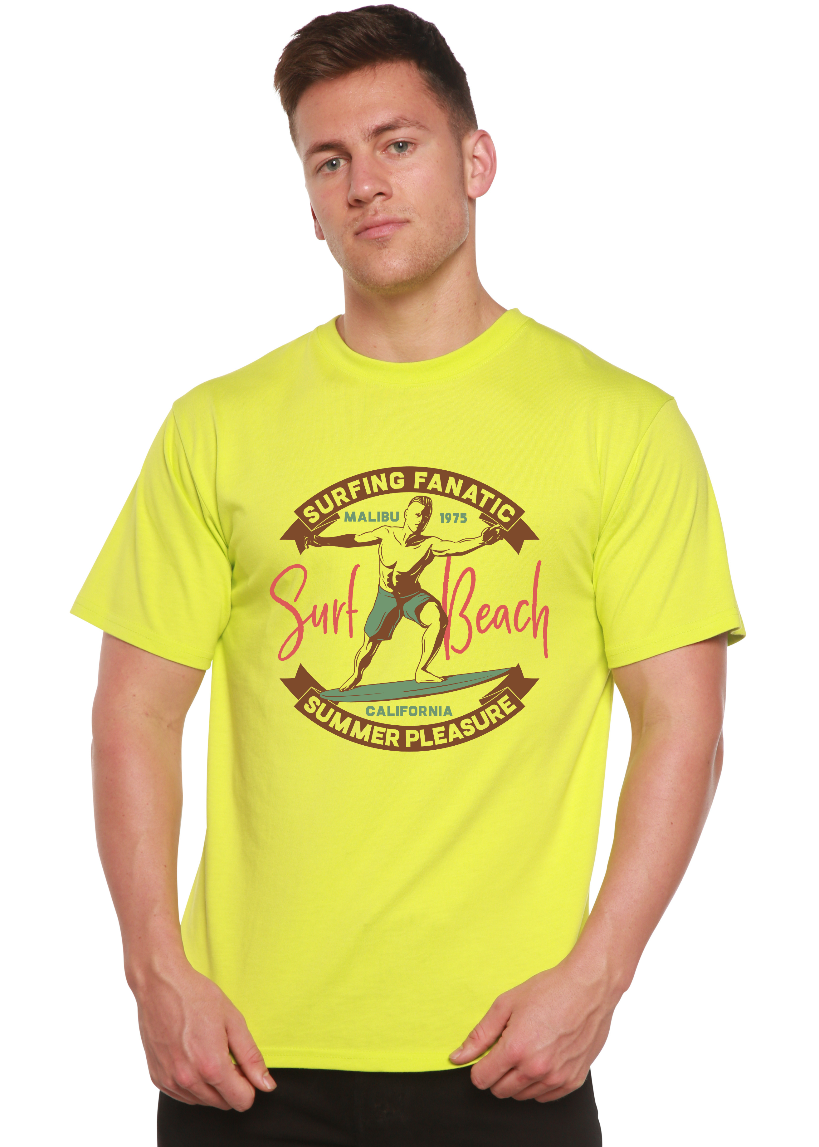 Surf Beach Men's Bamboo Viscose/Organic Cotton Short Sleeve Graphic T-Shirt Spun Bamboo