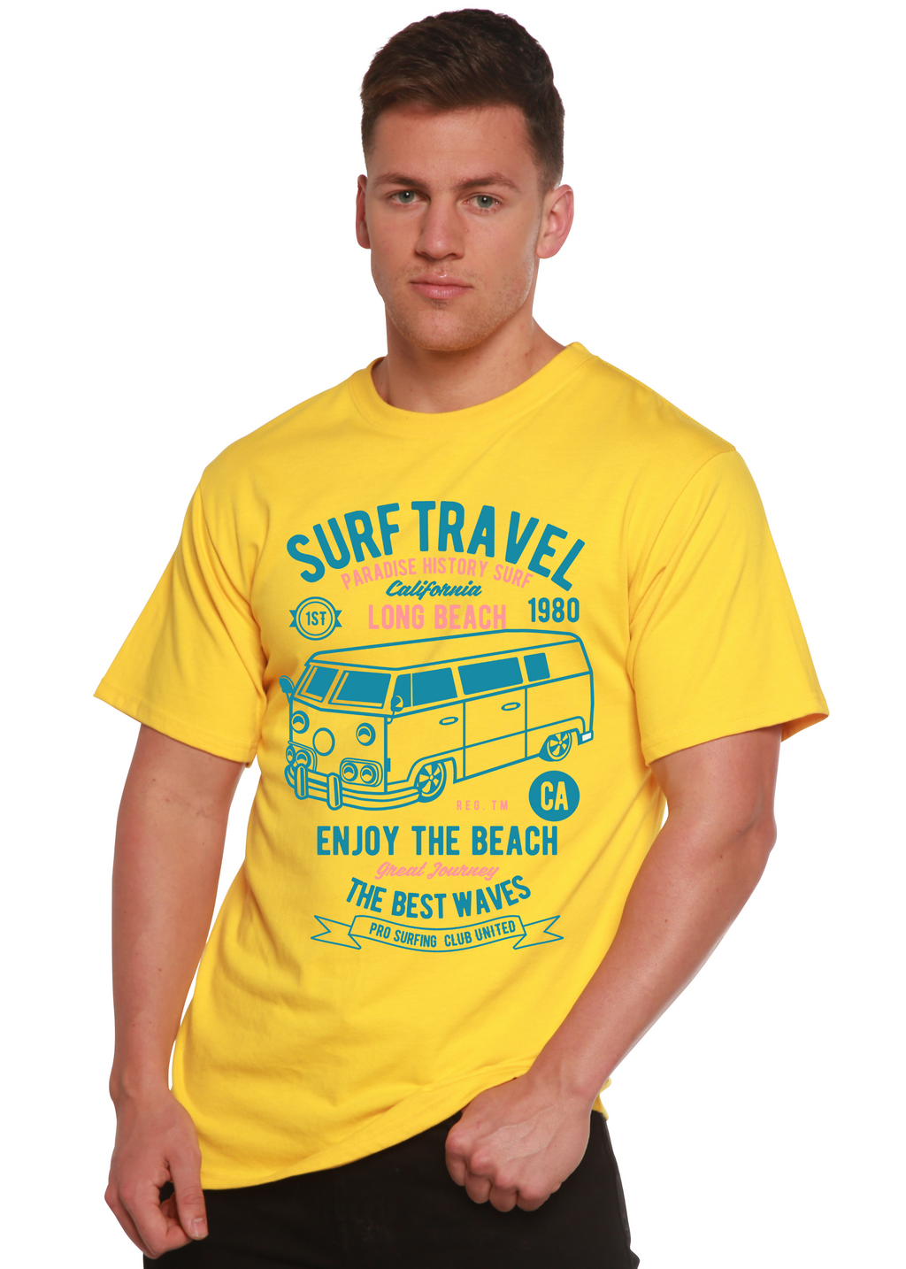 Surf Travel Spun Bamboo® Men's Bamboo Viscose/Organic Cotton Short Sleeve Graphic T-Shirt Spun Bamboo