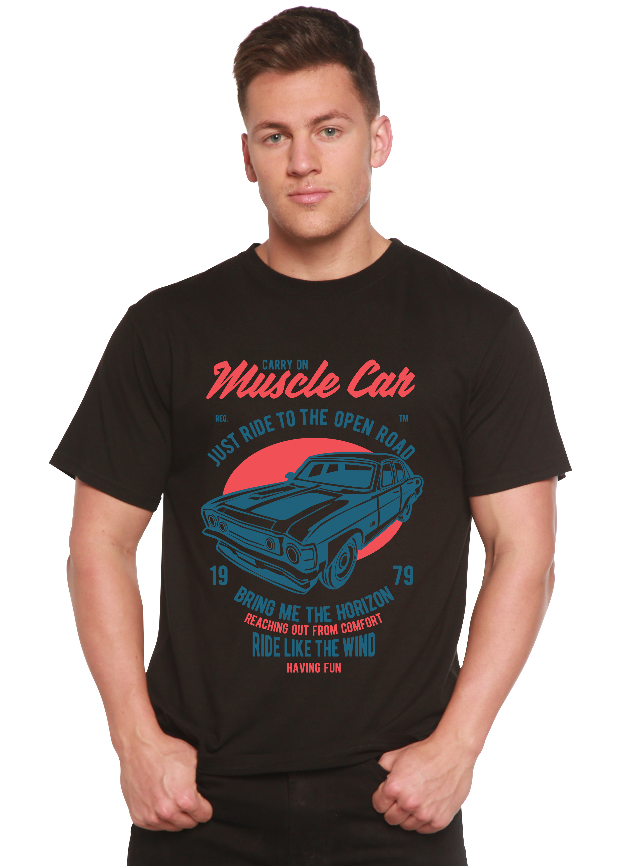 Muscle Car Spun Bamboo® Men's Bamboo Viscose/Organic Cotton Short Sleeve Graphic T-Shirt Spun Bamboo