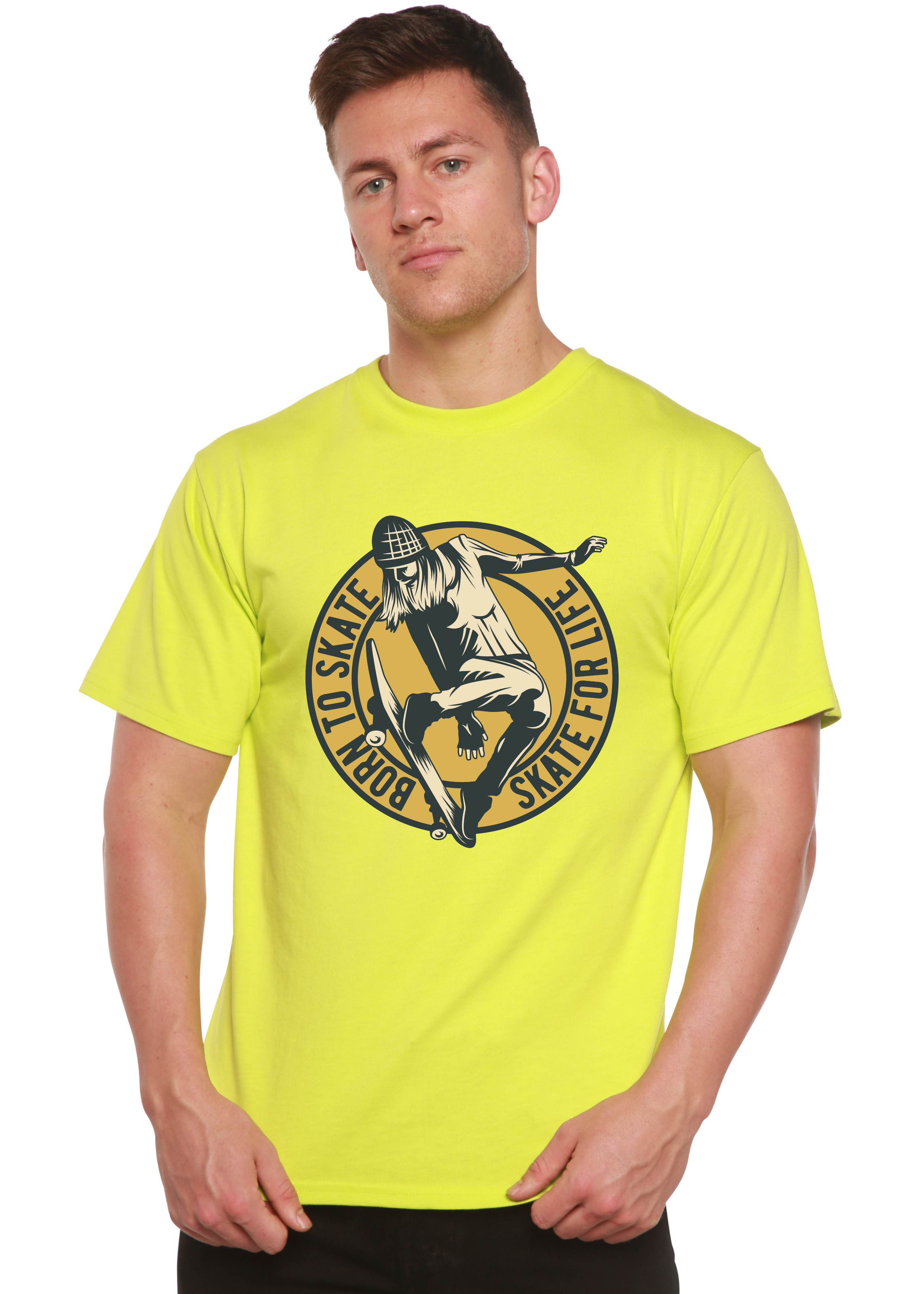 Skate For Life Men's Bamboo Viscose/Organic Cotton Short Sleeve Graphic T-Shirt Spun Bamboo