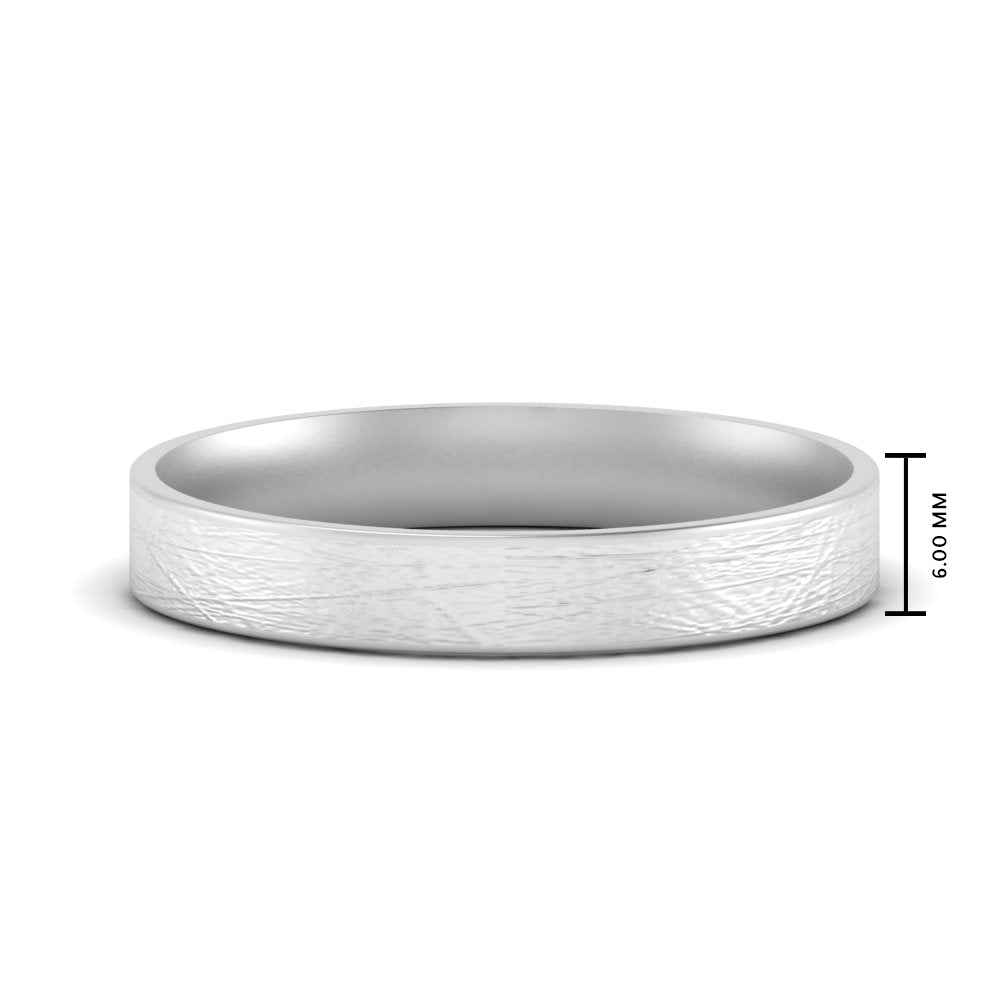 Ice Textured Mens 5mm Comfort Fit Wedding Band