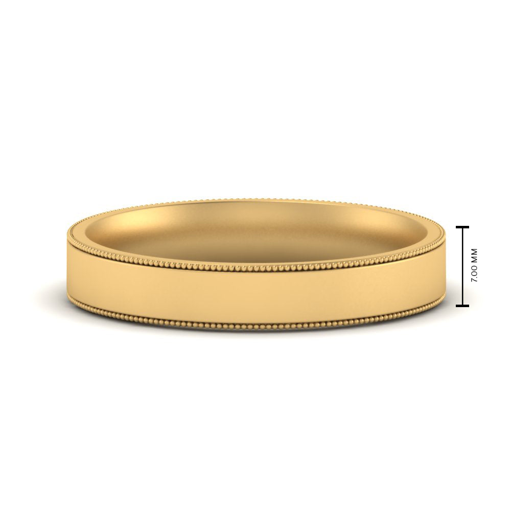 Stepped Edge Comfort Fit Flat Mens Band