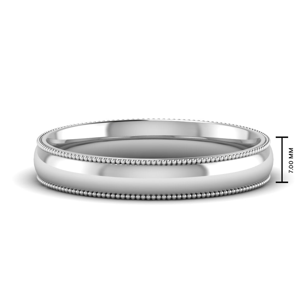 Comfort Fit Wedding Band Milgrain Edge