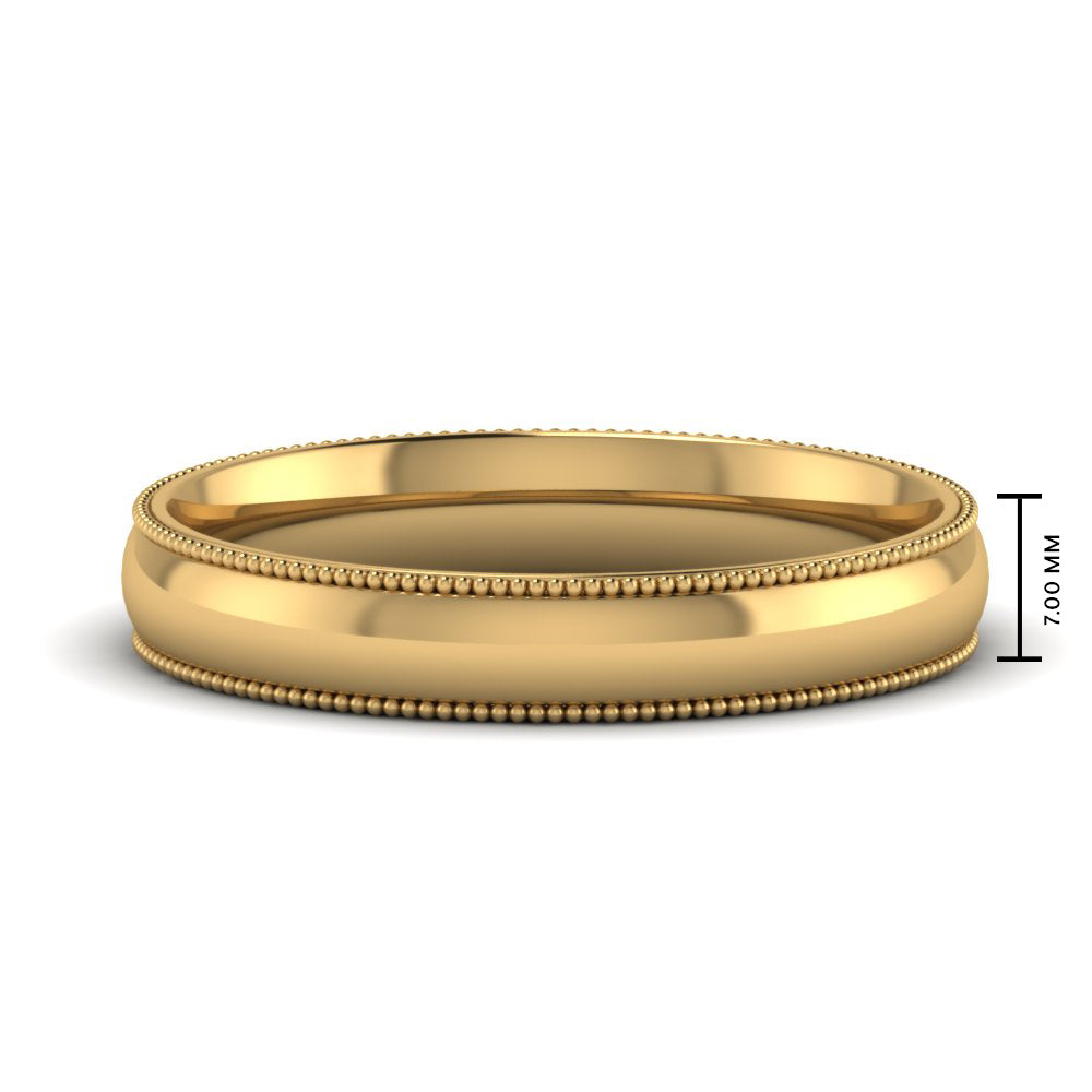 Comfort Fit Wedding Band Milgrain Edge