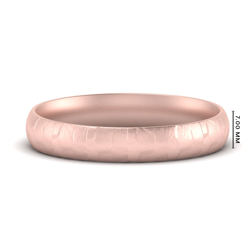 Lightweight Rock Texture Mens Wedding Band