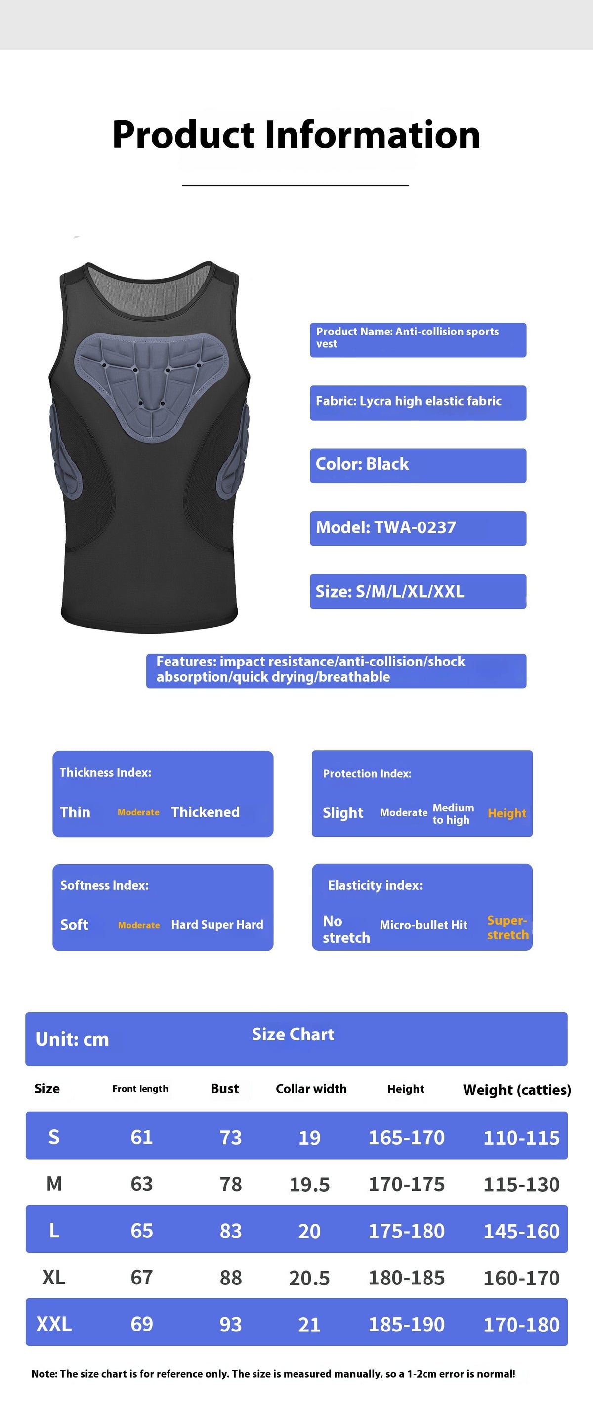 Basketball Anti-collision Tight Vest Men's Professional Sports Football Rib Protective Gear