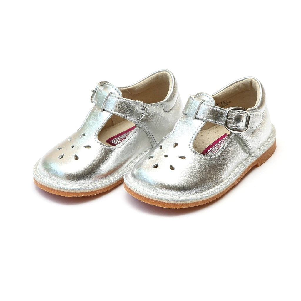Joy Metallic Stitch Down Leather T-Strap Mary Jane Torn and Trendy