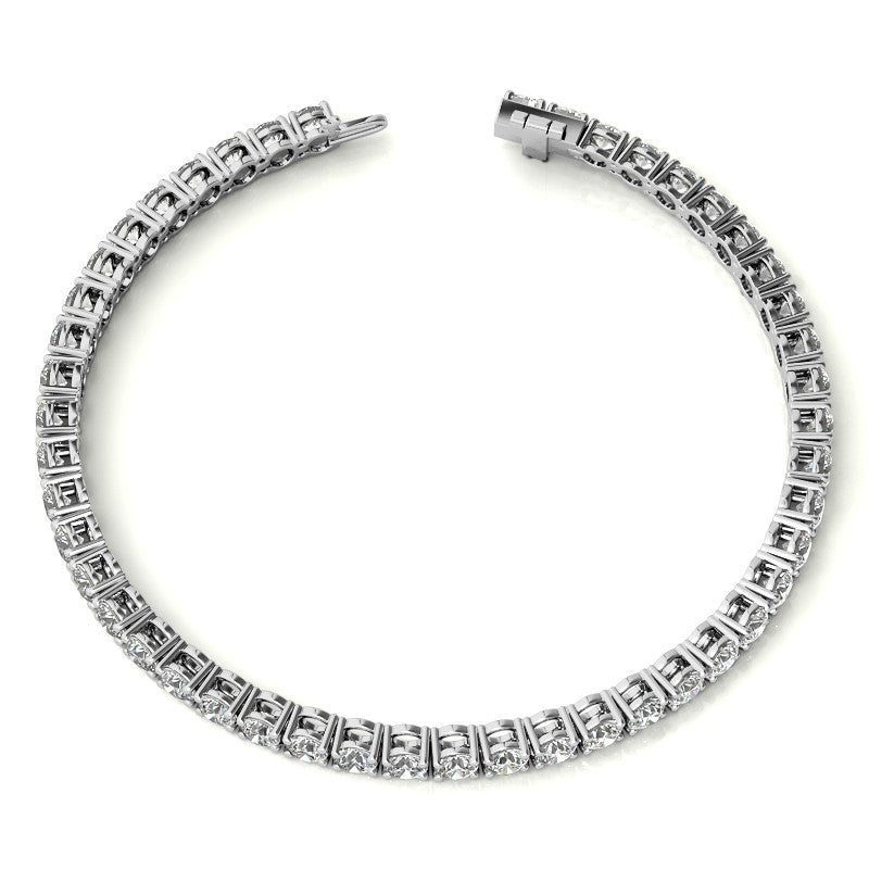 6.5 CTW Lab Grown Diamond (G/VS) Tennis Bracelet in Choice of 14k White or Yellow Gold - AGI Certified VossAgin