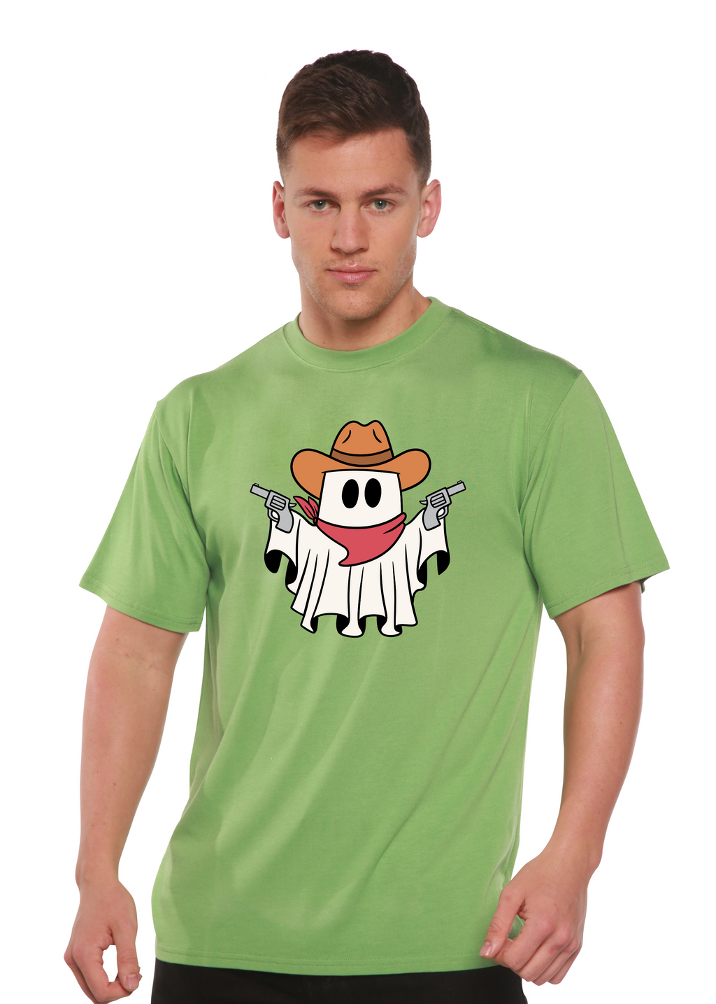 Cowboy Ghost Unisex Bamboo Viscose/Organic Cotton Short Sleeve Graphic T-Shirt Spun Bamboo