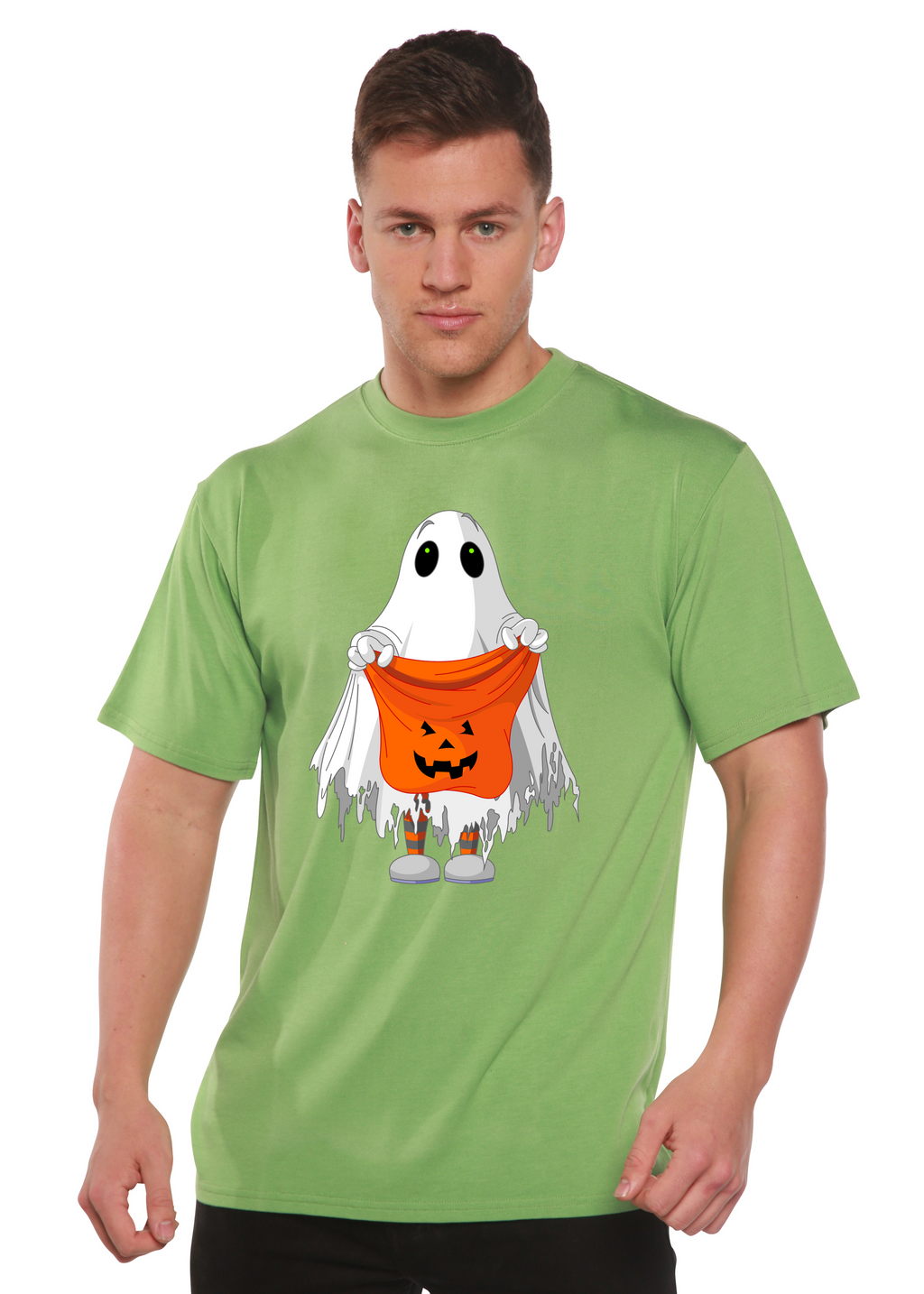 Boo Halloween Men's Bamboo Viscose/Organic Cotton Short Sleeve Graphic T-Shirt Spun Bamboo