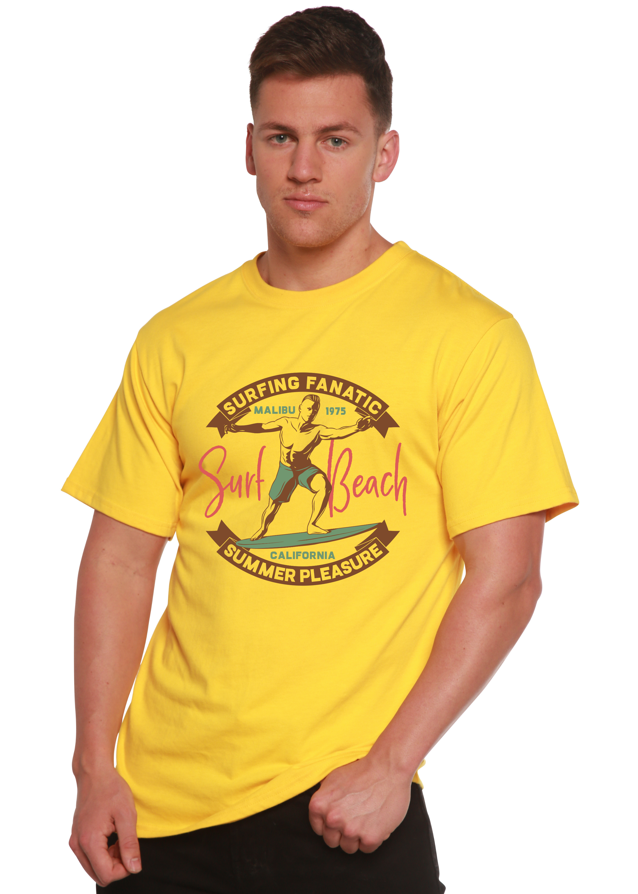 Surf Beach Men's Bamboo Viscose/Organic Cotton Short Sleeve Graphic T-Shirt Spun Bamboo
