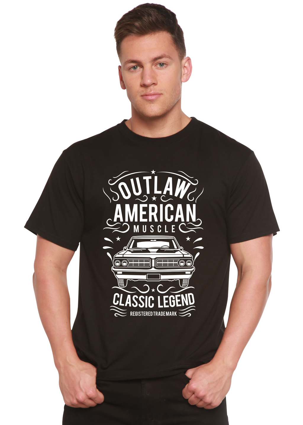 Outlaw American Muscle Spun Bamboo® Men's Bamboo Viscose/Organic Cotton Short Sleeve Graphic T-Shirt Spun Bamboo