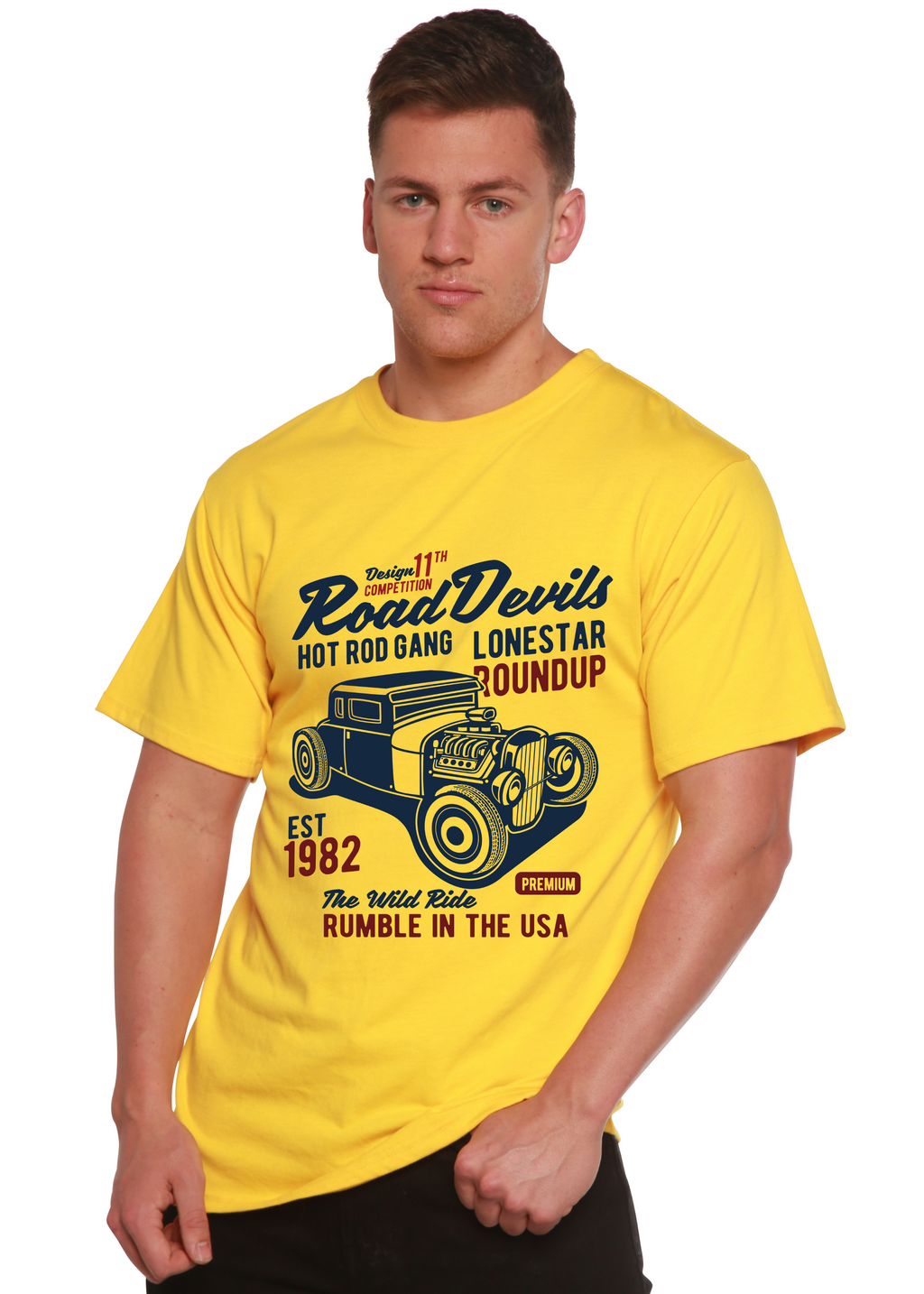 Road Devils Spun Bamboo® Men's Bamboo Viscose/Organic Cotton Short Sleeve Graphic T-Shirt Spun Bamboo