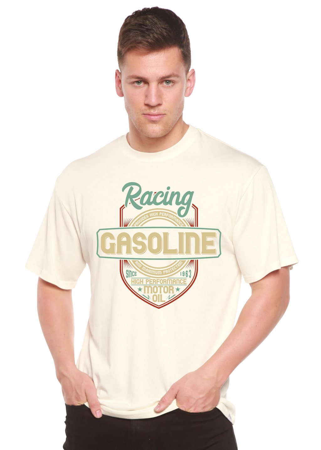 Racing Men's Bamboo Viscose/Organic Cotton Short Sleeve Graphic T-Shirt Spun Bamboo