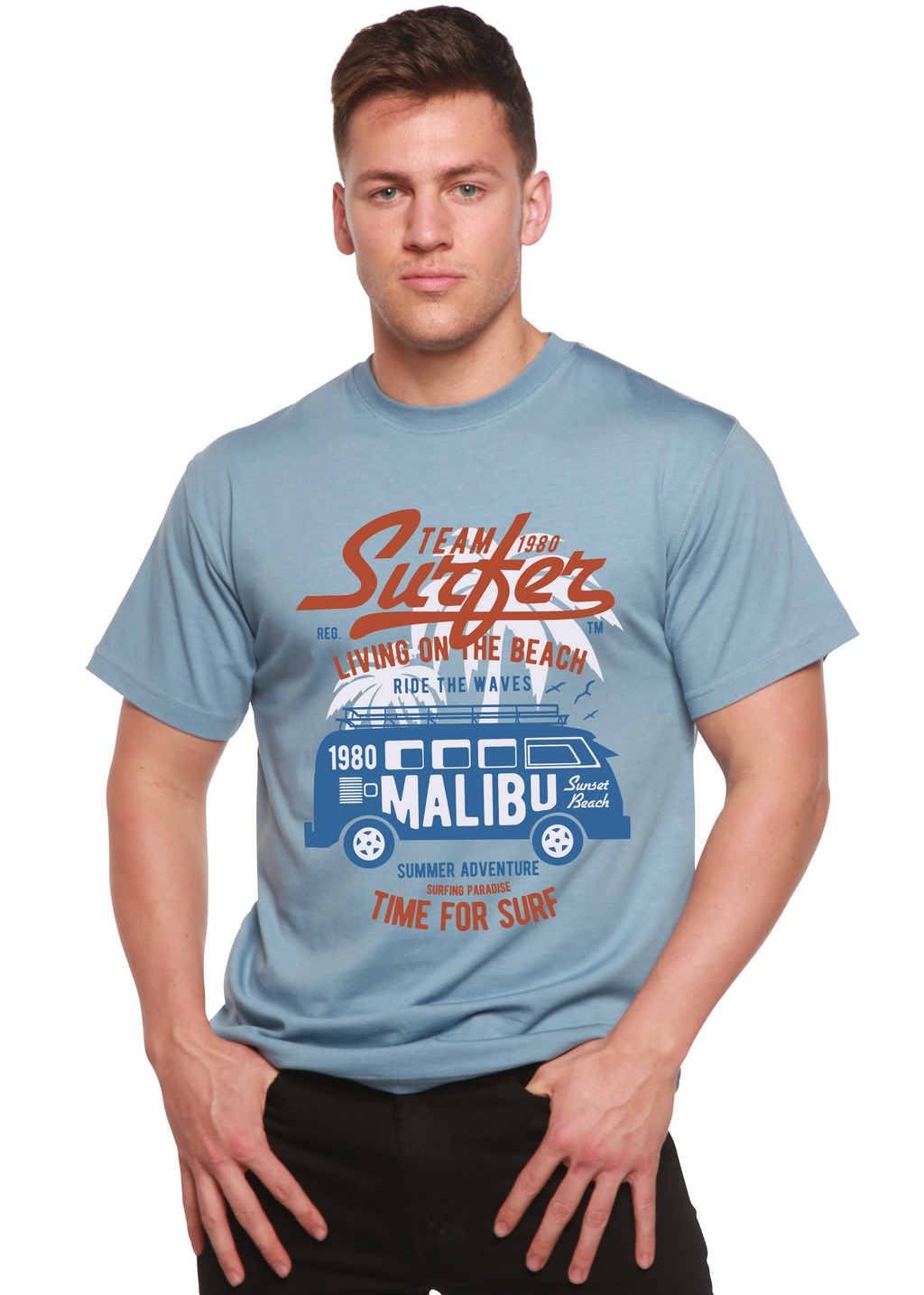 Team Surfer Spun Bamboo® Men's Bamboo Viscose/Organic Cotton Short Sleeve Graphic T-Shirt Spun Bamboo