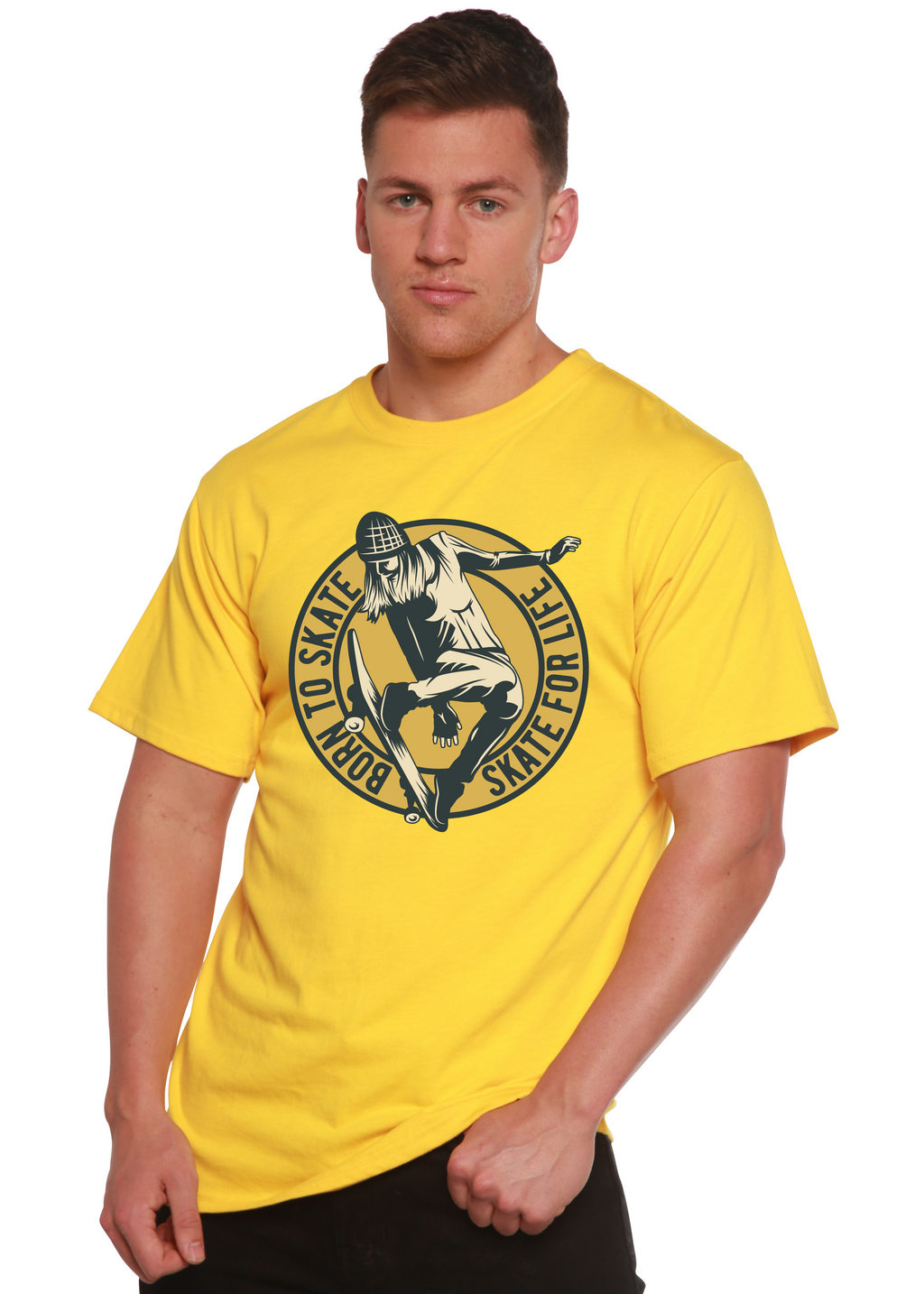 Skate For Life Men's Bamboo Viscose/Organic Cotton Short Sleeve Graphic T-Shirt Spun Bamboo