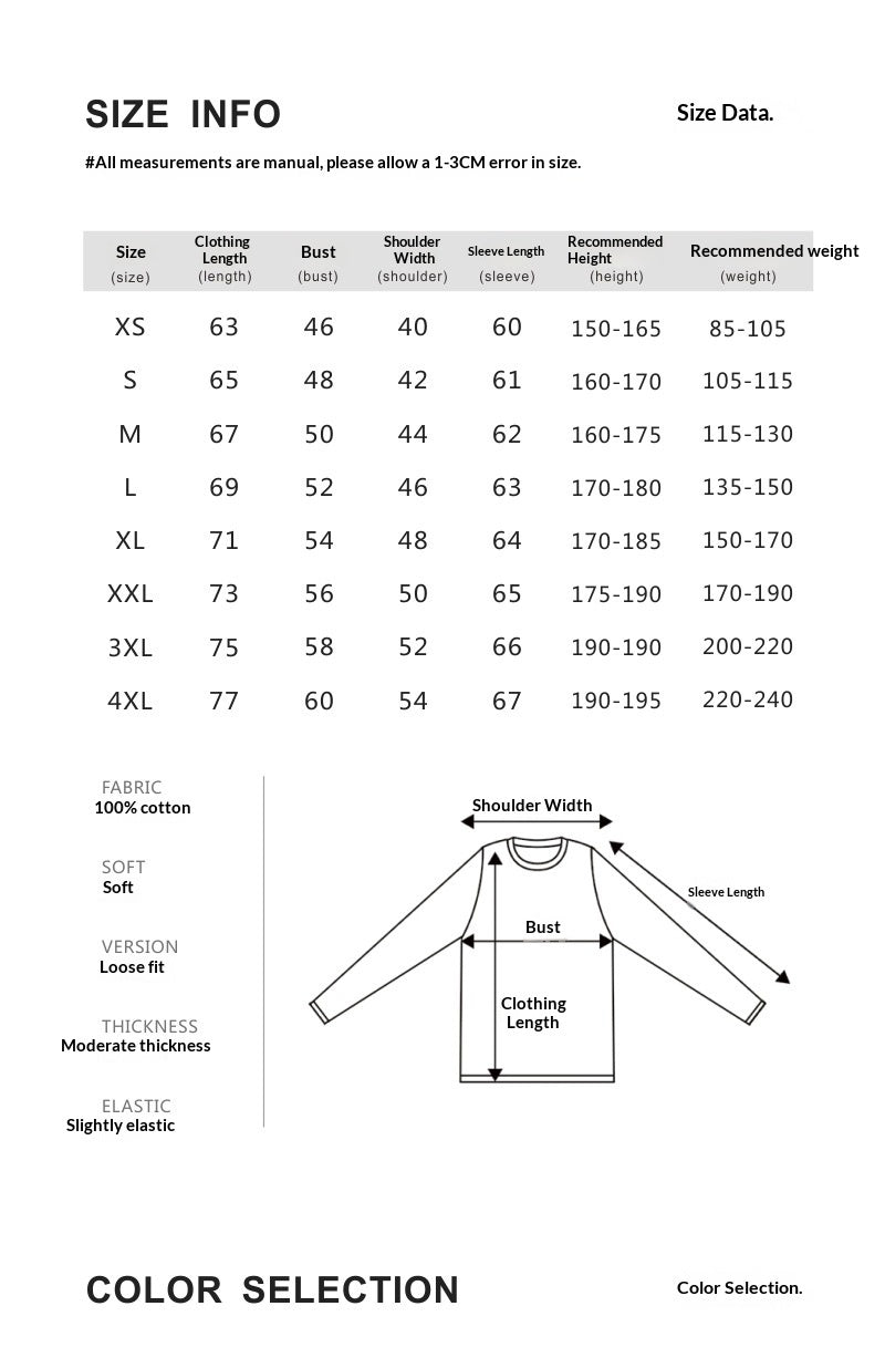 Pullover New Style Combed Pure Cotton Long Sleeve