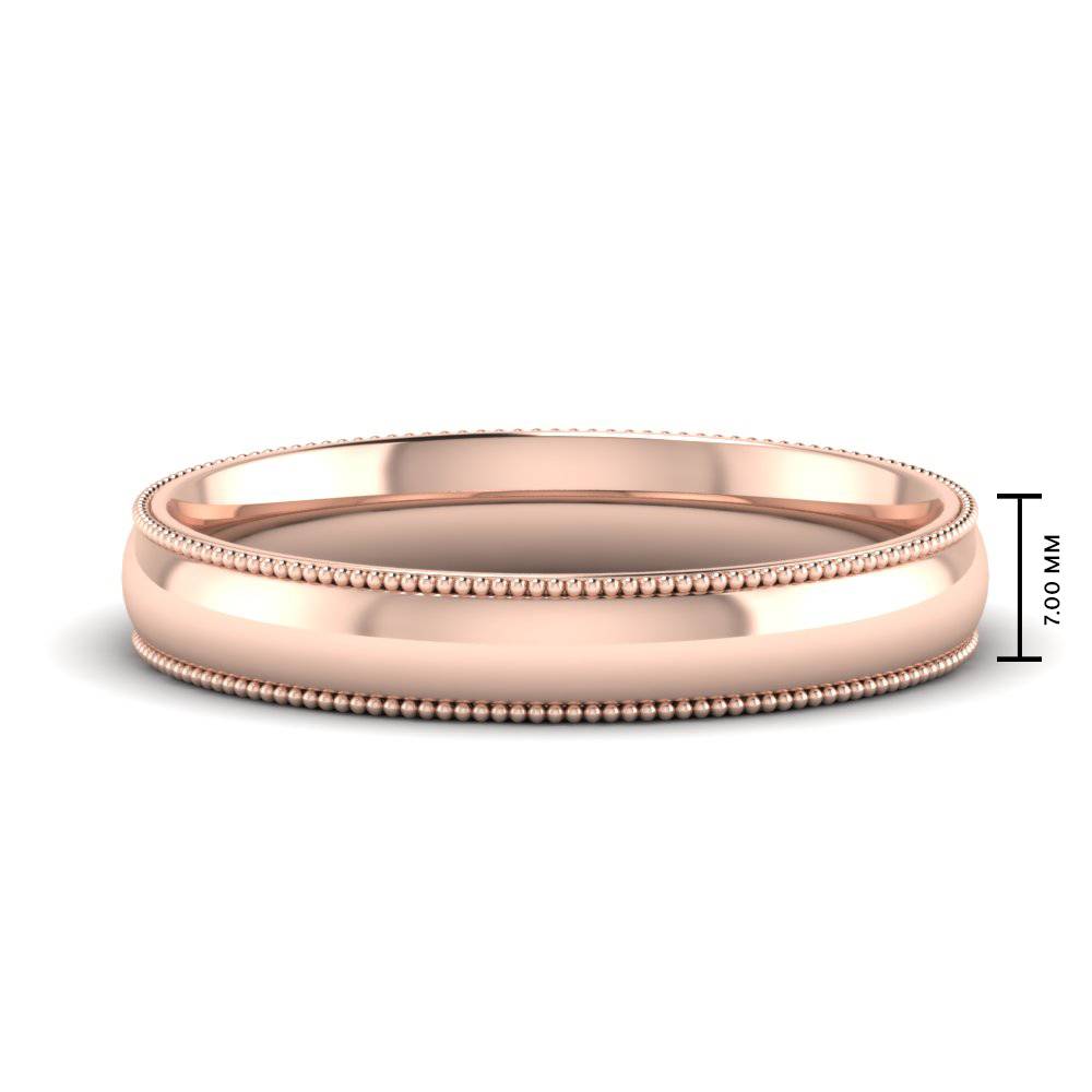 Comfort Fit Wedding Band Milgrain Edge