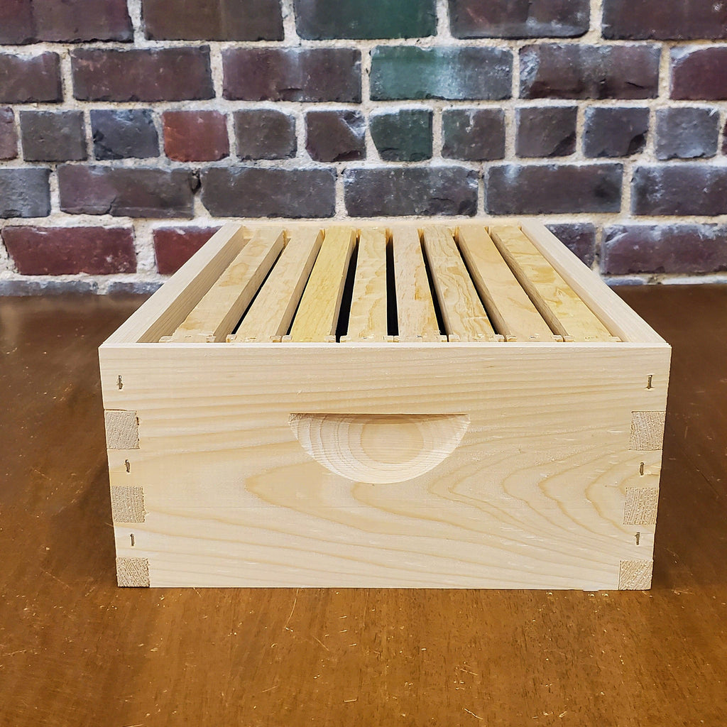 8-Frame Complete, Medium 6 5/8-inch Box with Frames and Foundation Foxhound Bee Company