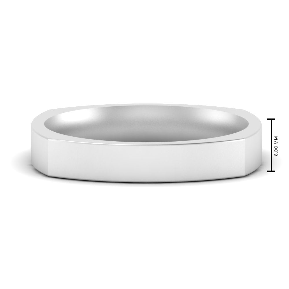 Square Comfort Fit Mens Wedding Band