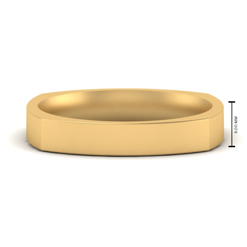 Square Comfort Fit Mens Wedding Band
